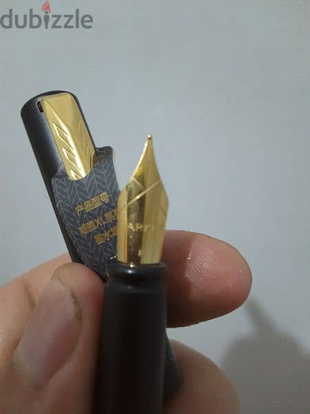 قلم باركر اصلي حبرParker Frontier Matte Black Gold Nib GT Fountain Pen 6