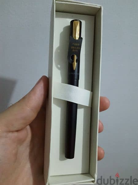 قلم باركر اصلي حبرParker Frontier Matte Black Gold Nib GT Fountain Pen 8