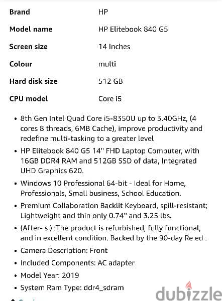 HP Elitebook 840 G5 5