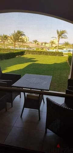 ready to move - fully finished with full sea view, ground floor with garden, chalet for sale in Ain Sokhna - La Vista Gardens, with a 20% discount