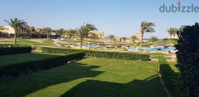 In installments for 7 years - fully finished with a full view of the sea. Chalet for sale in Ain Sokhna, La Vista Village, Ain Sokhna - La Vista Garde 1