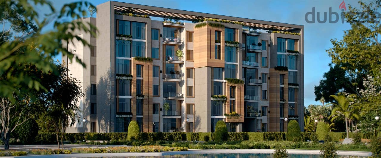 Two-bedroom apartment with 7% down payment and installments over 7 years, view lagoon and landscape, next to Diyar Misr 3