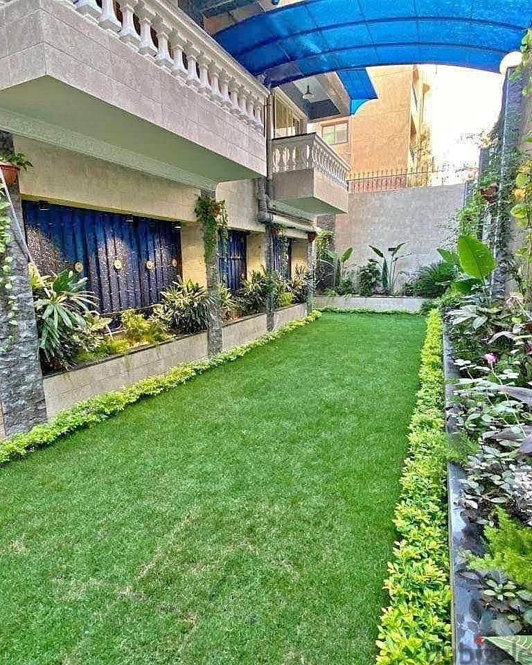 130 sqm ground floor apartment with a distinctive nautical garden overlooking green spaces in Taj City Compound, new Cairo Taj City 8