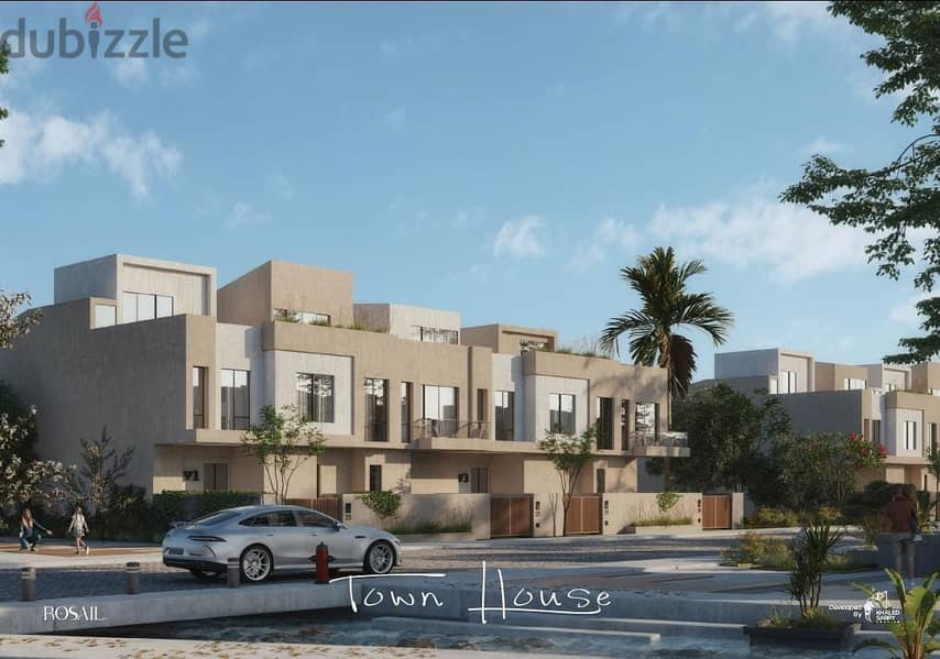 Townhouse 268 meters with garden 78 meters Overlooking Landscape & Lagoon in Khaled Sabry Compound 2