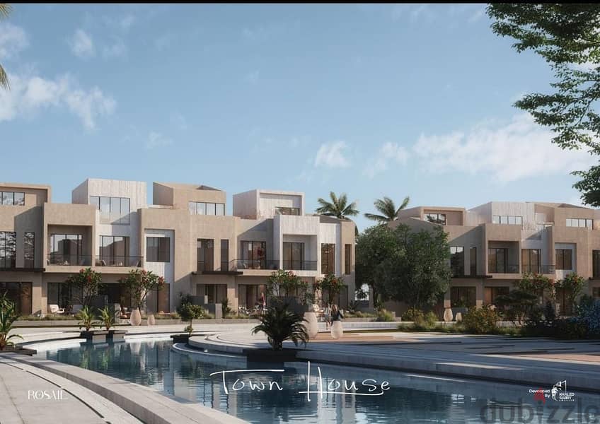 Townhouse 268 meters with garden 78 meters Overlooking Landscape & Lagoon in Khaled Sabry Compound 3