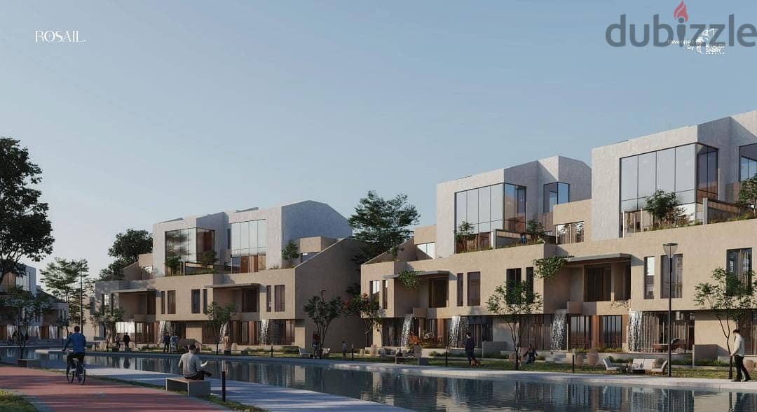 Townhouse 268 meters with garden 78 meters Overlooking Landscape & Lagoon in Khaled Sabry Compound 8