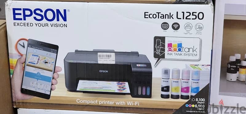 Epson printer L1250-usb-wifi direct طابعة ايبسون كسر زيرو اول تانك لون 3