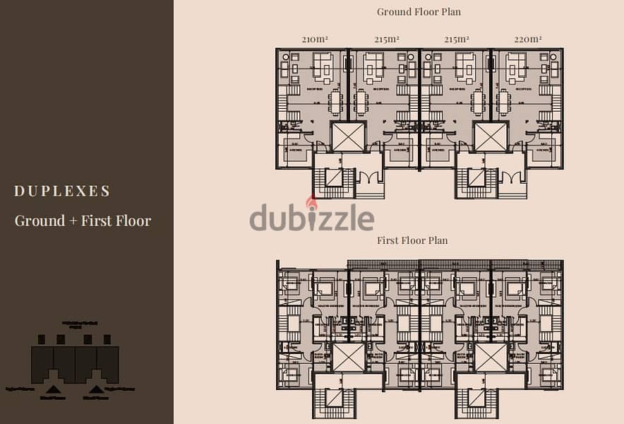 Duplex 210m Garden Corner Bahri in The Crest new Cairo - located on South 90th Street and the Middle Ring Road 2