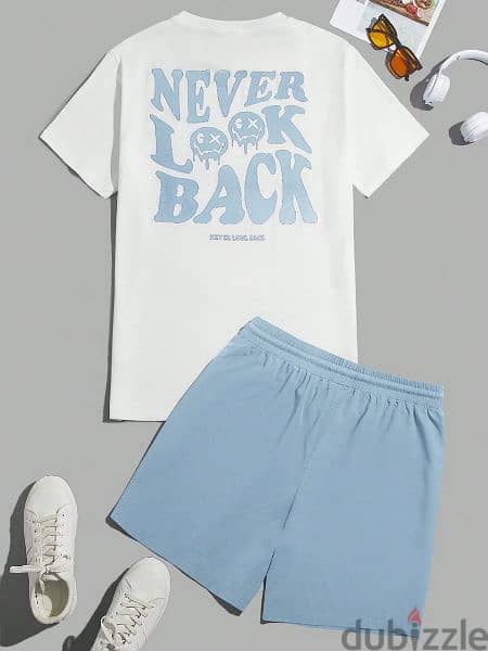 never look back :t shirt + short 0