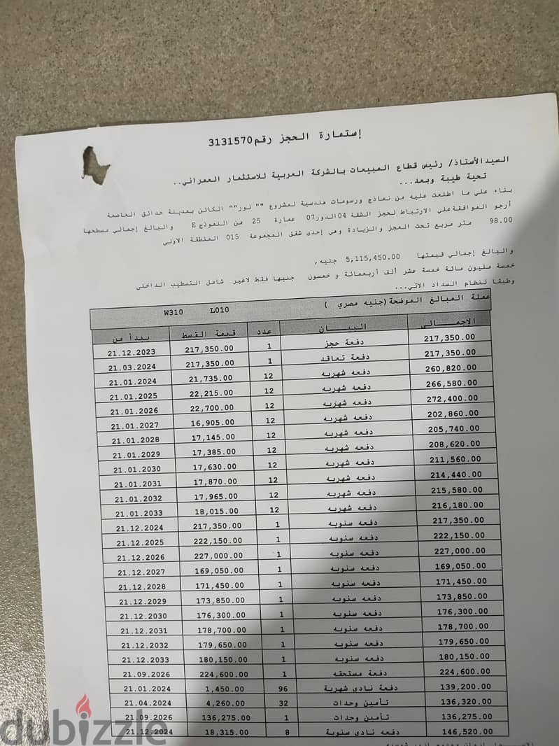 للبيع من المالك مباشر شقه 98م مدينه نور فيو وايد جاردن 2