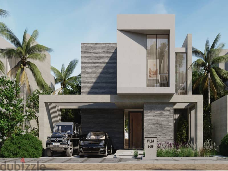Own a chalet with a private garden area of 169 meters in Ras Al-Hikma with a 10% down payment, fully finished, first row on the sea -  Azha Nort 6