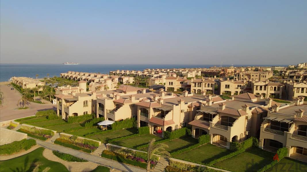 Chalet with garden 3 rooms for sale immediate receipt fully finished ultra super lavista topaz Ain Sokhna Panorama Sea View special discount on cash 28