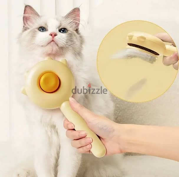 Pet Comb One-Key Hair Removal Cleaning Brush 2