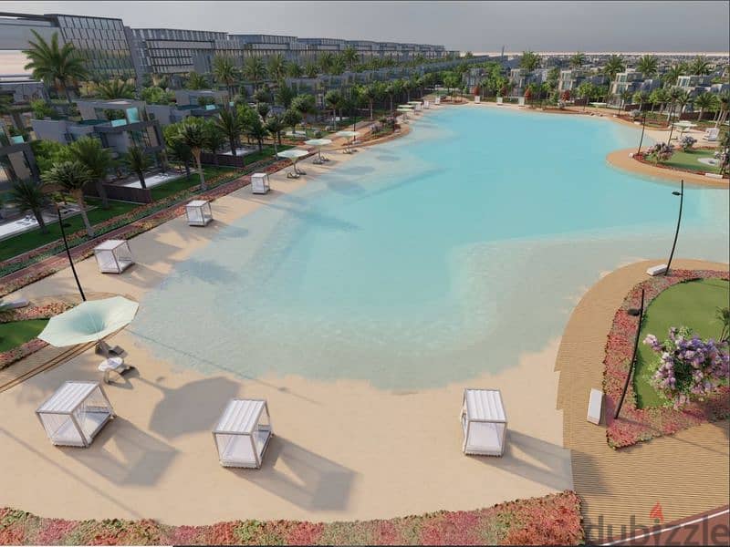 Standalone resale on landscape and lagoon with privet swimming pool in Compound saada 8