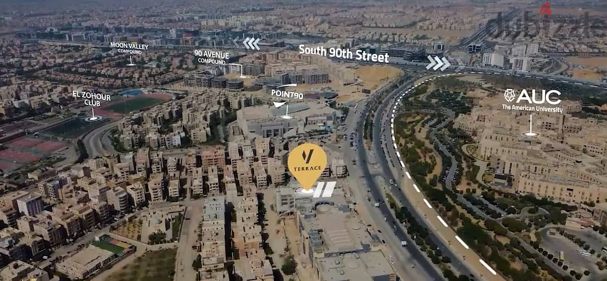 In installments up to 6 years, shop for sale in Fifth Settlement, in front of the American University, next to POINT 90 MALL 1