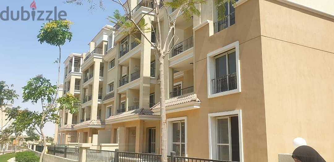 113 sqm apartment on view in Sarai Compound, recurring floor, best view, wall in Madinaty wall, installments up to 8 years, book now 4