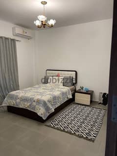 Resale penthouse for sale, fully air-conditioned and equipped with furniture and appliances, in Amwaj Village, North Coast.