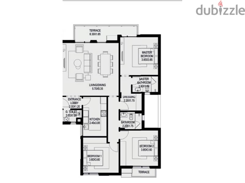 شقة 3 غرفة نوم للبيع في O west - club residence 2