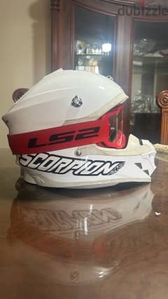 scorpion dirt bike helmet with ls2 visor
