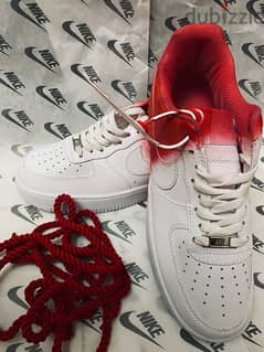Nike Air Force 1 white red shoes