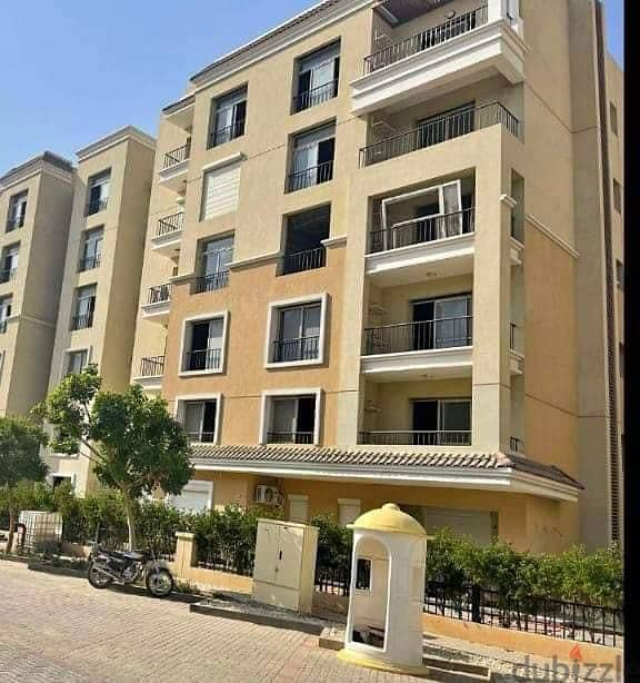 Ground floor apartment 111 sqm + garden 129 sqm, 42% discount in the Fifth Settlement, directly on the Suez Road, Sarai New Cairo Compound 1