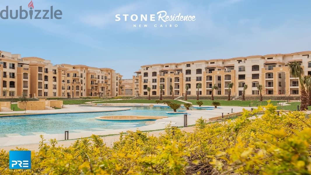 Apartment 128m ready to move in for sale in Stone Residence, New Cairo ستون ريزيدنس 3