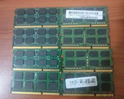 6 قطع رامات لاب توب ddr3  12800s بحالة الزيرو