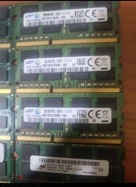 6 قطع رامات لاب توب ddr3  12800s بحالة الزيرو 1