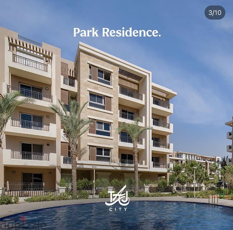 Private roof apartment in Taj City Compound, in a prime location in front of Cairo Airport, with a 10% down payment over 8 years, area of 115 roof 16 7