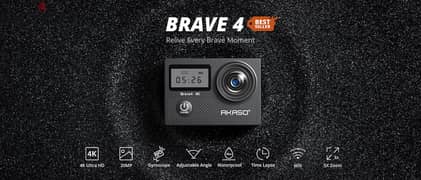 AKASO Brave 4, 4K30fps 20MP, WiFi, 5x Zoom, Waterproof Action Camera