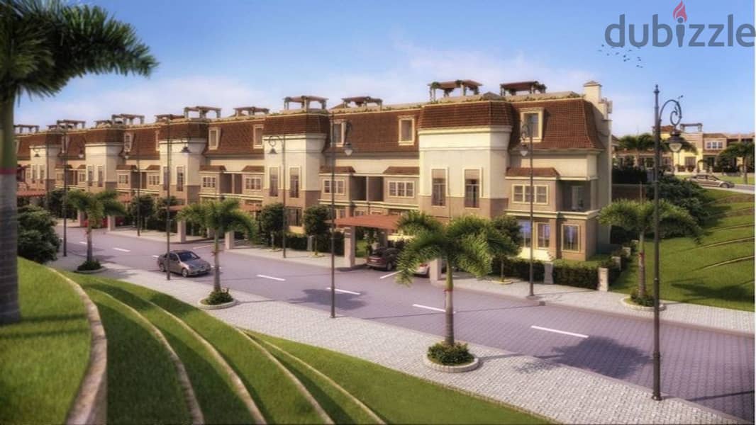 Ground apartment 112 m with garden for sale In Sarai Compound, New Cairo Cash discount 38% سراي 7