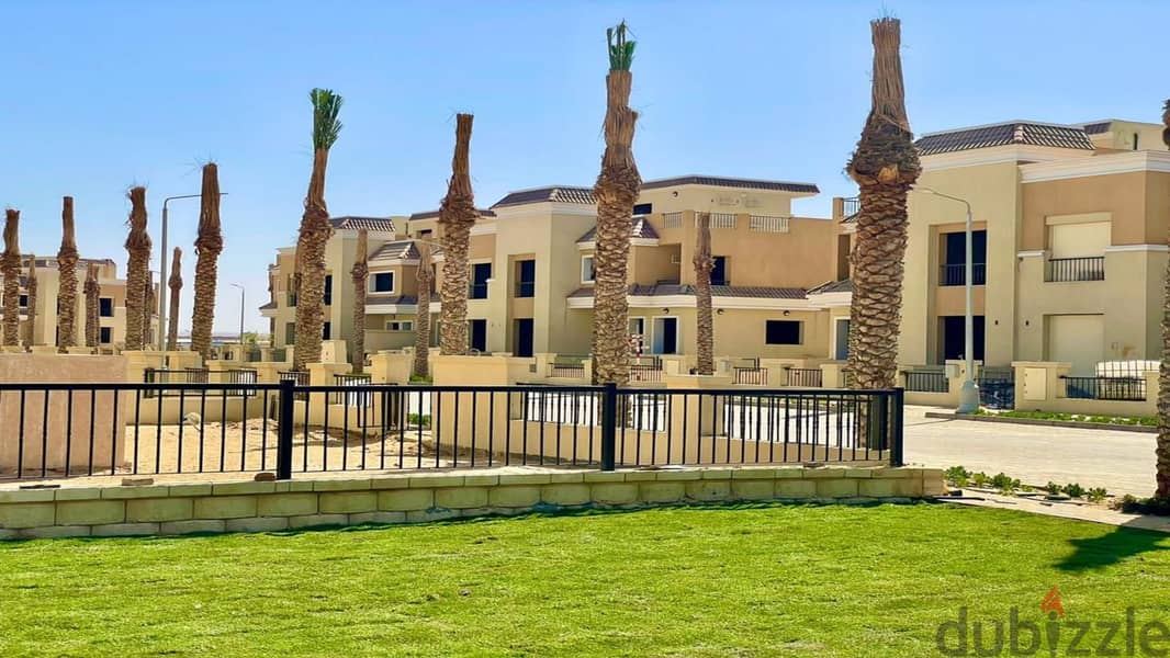 Ground apartment 112 m with garden for sale In Sarai Compound, New Cairo Cash discount 38% سراي 10