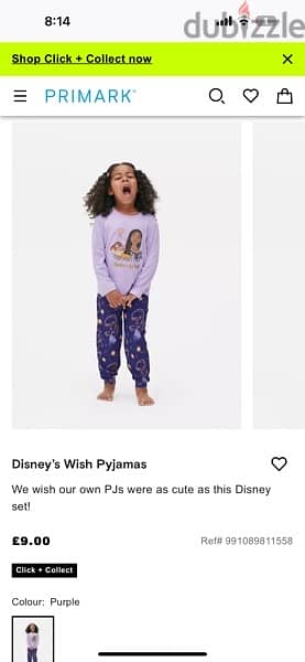 original Disney Wish pyjamas for girls بيجامة دزني 3