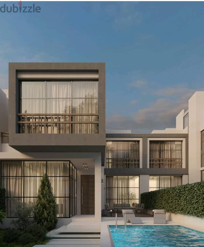 In installments you own a town house corner with a swimming pool at an attractive price in sheikh zayed in front of beverly hills 1