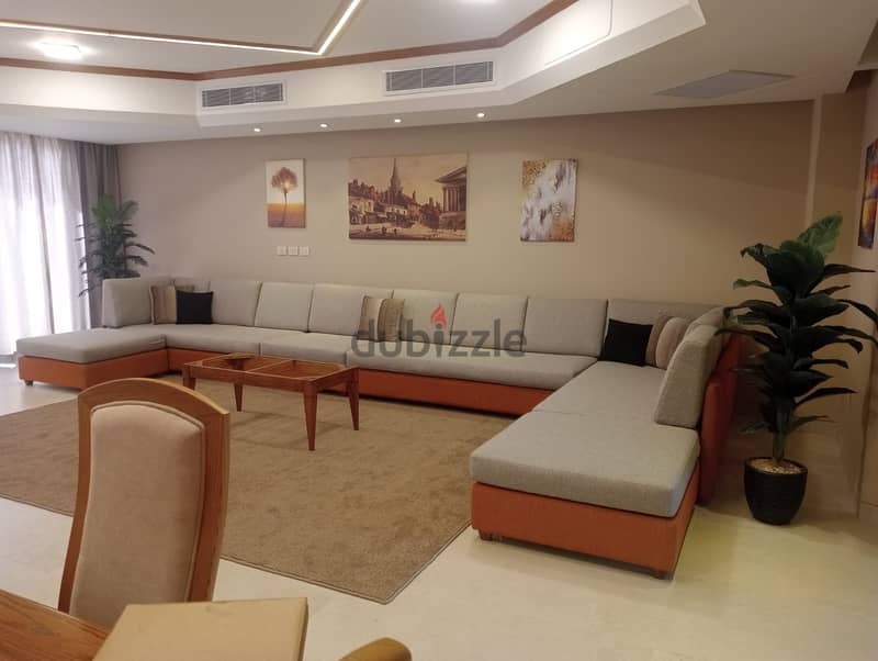 Town house Modern, fully finished and fully air-conditioned, Fully Hotel Cozy furnished New Cairo,top view compound 0
