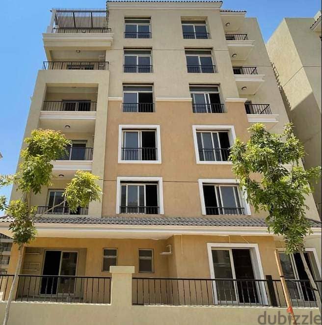 Duplex with a large area of 206 square meters and a distinctive garden of 117 square meters for sale in Sarai Compound, Elan phase, New Cairo, with a 4