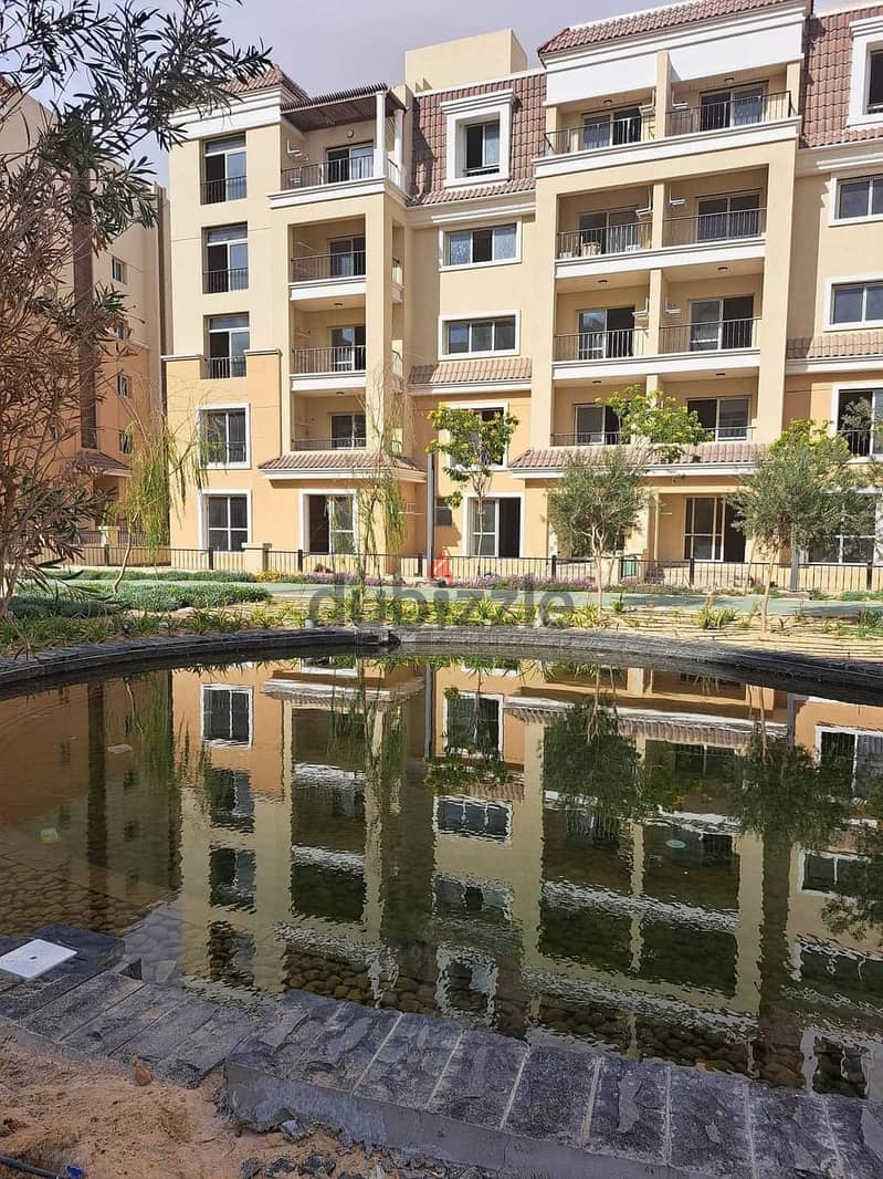 57 sqm apartment with 29 sqm garden, Jazell stage, for sale in Sarai Compound, with a down payment of only 352 thousand, fence in Madinaty wall 6