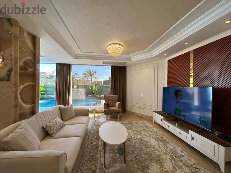 أرقى فيلات بالم هيلز للإيجار مفروشة بالكامل على أعلى مستوى Villa for rent in Palm Hills New Cairo fully furnished to the highest levels 4