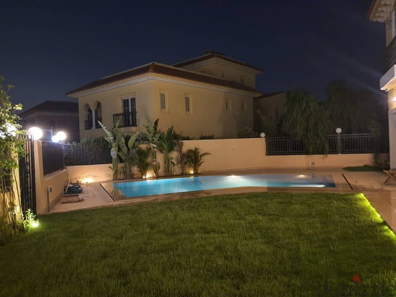 Standalone Villa 654. M in Hyde Park for rent Semi furnished with a private pool, New Cairo 4