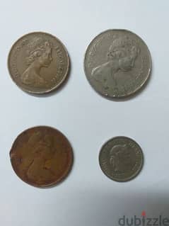 elizabeth uk. old coin since 1970 , 1971 , 1975 , 1978