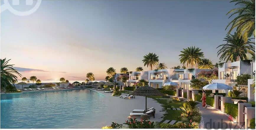 Ground chalet with garden for sale, finished, first row on the lagoon, in Sea Shore, North Coast, near Sidi Abdel Rahman, in installments over 8 years 11