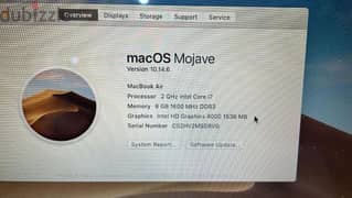 Apple mac book air core i5 8GB RAM 256