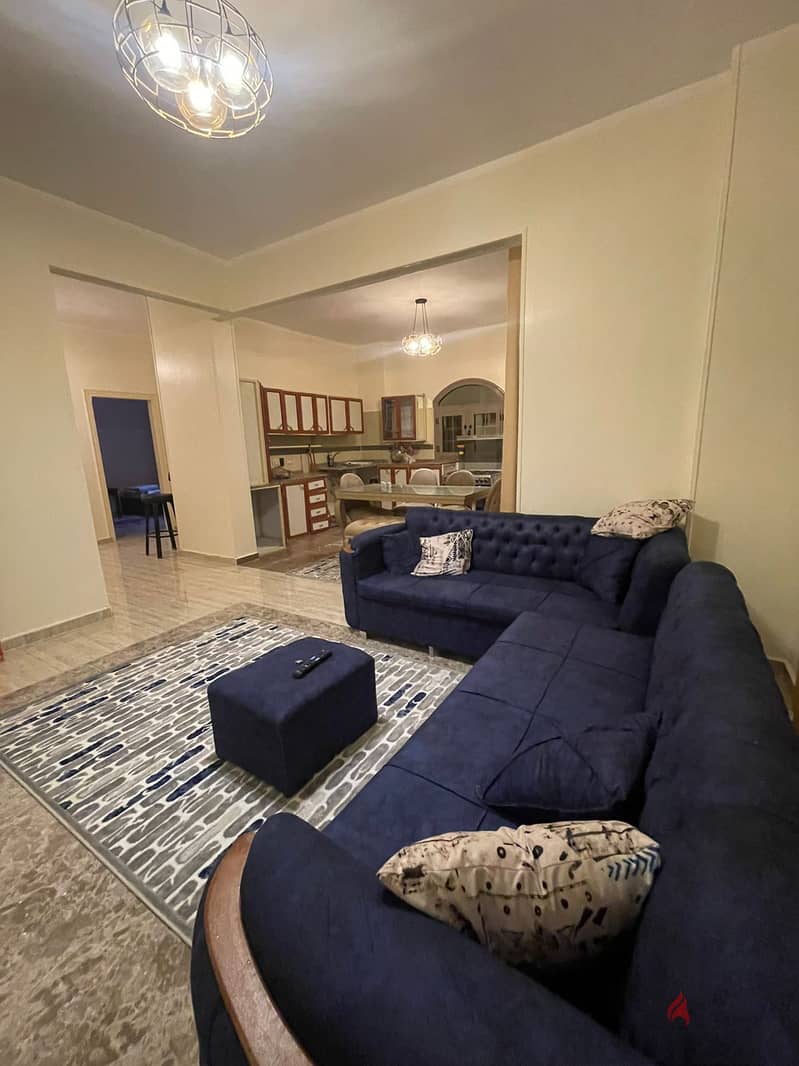 Furnished apartment for rent in El Banafseg 2, Ahmed Shawky and Youssef El Sebaei axis, next to Chillout Mall, Al-Rehab & Starbucks, Fifth Settlement 1