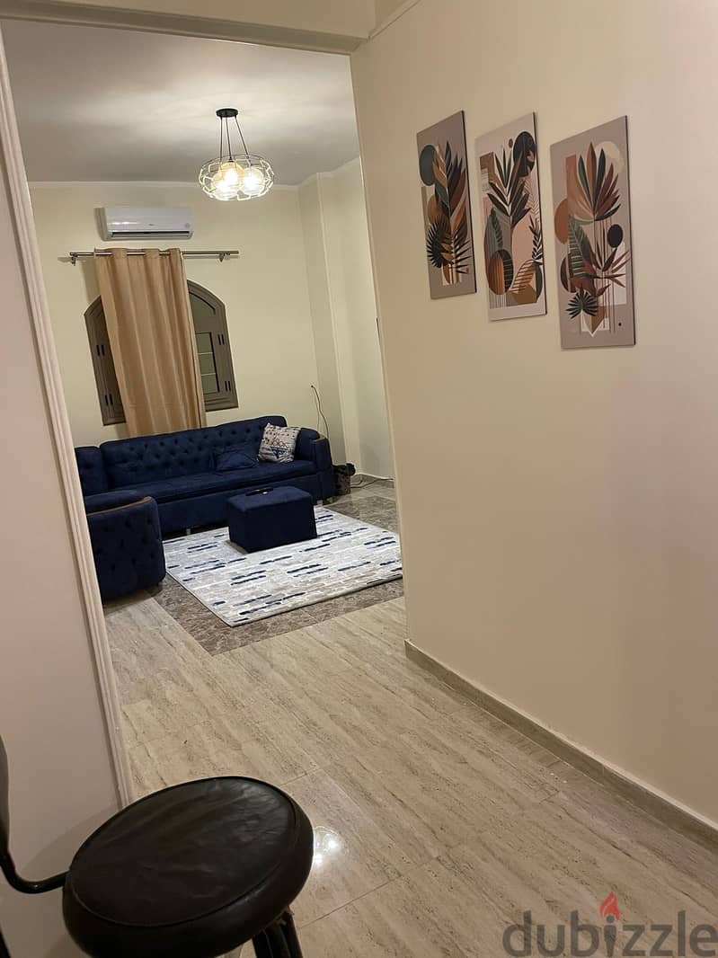 Furnished apartment for rent in El Banafseg 2, Ahmed Shawky and Youssef El Sebaei axis, next to Chillout Mall, Al-Rehab & Starbucks, Fifth Settlement 5