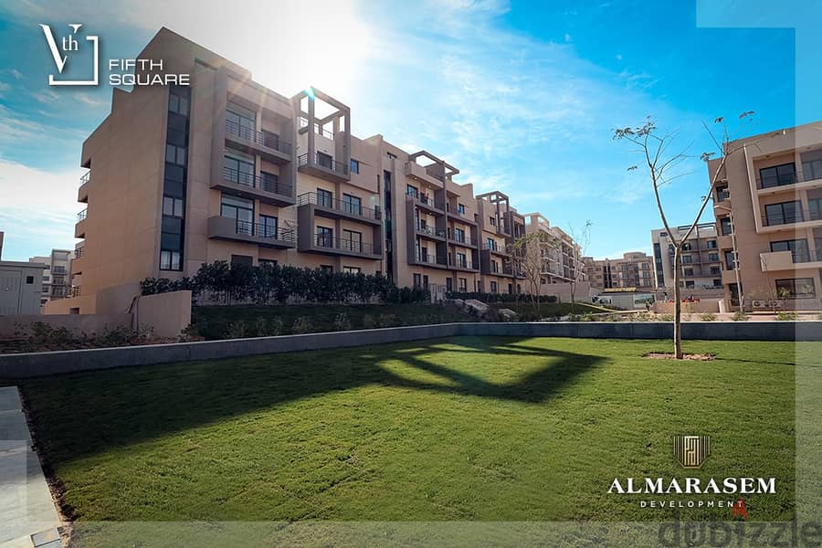 Apartment 155 meters in garden for sale, immediate delivery, fully finished, Fifth Square Al Marasem compound, the heart of the Fifth Settlement 6