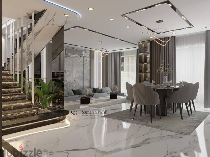 140 meter apartment directly in front of the Embassy District with a 10% discount - the lowest price per square meter in the Administrative Capital - 7