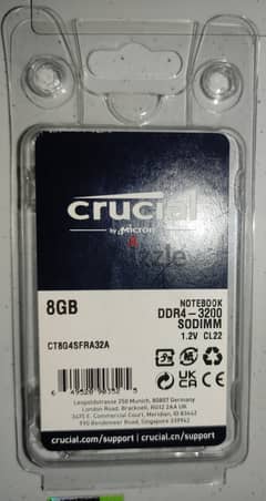 Crucial RAM For Laptop 8GB DDR4 3200MHz