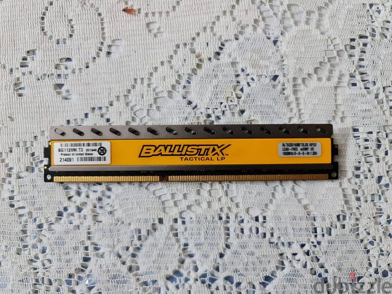 Ram: Crucial Ballistix 8gb ddr3l-1600mhz cl 1.35v 1