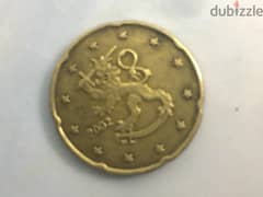 20 يورو سنت ايطالي اصلي 2002