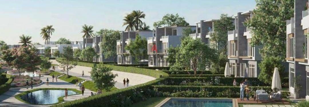 Townhouse lake view in Swan Lake Hassan Allam Sheikh Zayed next to Palm Hills 3
